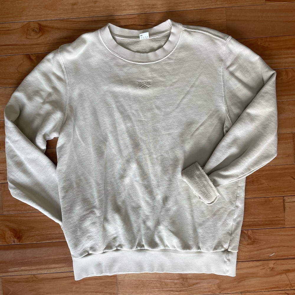 Reebok Women's Cream Crewneck Sweater